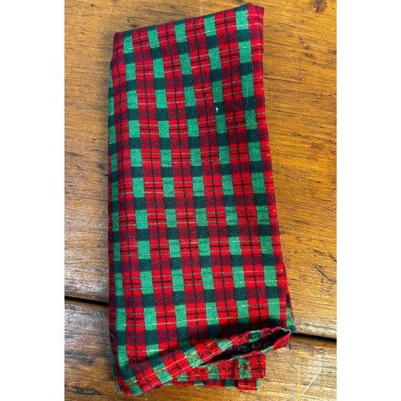 Lot Of 7 Vintage Cloth Napkins Assorted Christmas Holiday Patterns Handmade - Picture 6 of 12